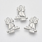 CCB Plastic Pendants, Owl, Platinum, 24x18.5x5mm, Hole: 1.6mm, about 1000pcs/500g