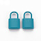 Spray Painted Alloy Pendants, Cadmium Free & Lead Free, Padlock, Teal, 18.5x11x4mm, Hole: 5.5x6mm