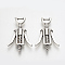 Tibetan Style Alloy Pendants, Corkscrew, Lead Free & Cadmium Free, Antique Silver, 26x17x3mm, Hole: 1.5mm, about 270pcs/500g