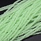 Faceted Rondelle Glass Beads Strands, Pale Green, 2.8~3x2mm, Hole: 0.8mm, about 135~140pcs/strand, 32~34cm
