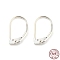925 Sterling Silver Leverback Earring Findings, Silver, 15.5x10x1.5mm, Pin: 0.8mm