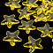 Transparent Acrylic Beads, Star, Yellow, 28.5x29.5x7.5mm, Hole: 1.8mm, about 189pcs/500g