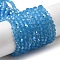 Imitation Jade Glass Beads Strands, Faceted, Round, Steel Blue, 4mm, Hole: 0.8mm, about 87~93pcs/strand, 32~33cm