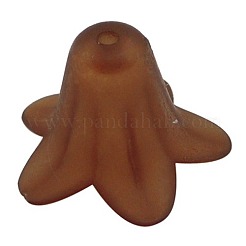 Шоколад матовое прозрачные акриловые цветочные бусины&nbsp;X-PLF018-14