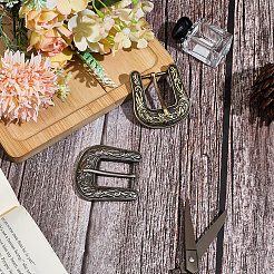 2 шт. 2-цветные пряжки из сплава в тибетском стиле с центральной планкой&nbsp;FIND-CL0001-53