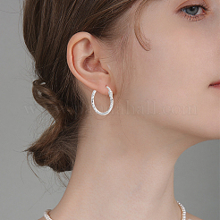 2 пара 925 серег-колец из стерлингового серебра&nbsp;STER-BBC0007-56