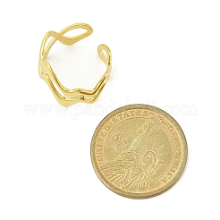 Открытые манжеты из нержавеющей стали Wave 304 для женщин&nbsp;RJEW-G338-18G