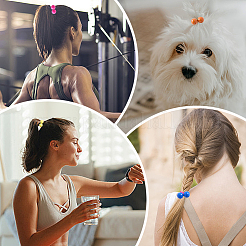 7 шт. 7 стиля акриловые круглые резинки для волос карамельного цвета&nbsp;OHAR-CP0001-22A