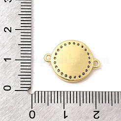 Латунные микро-паве прозрачные кубические цирконии плоские круглые с подвесками-соединителями Девы Марии&nbsp;KK-C113-08G