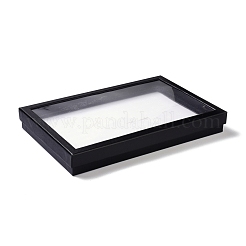 100 слот прямоугольные картонные коробки для колец для ювелирных изделий&nbsp;RDIS-F004-01B