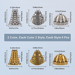 48 шт. 6 стиля тибетских бусин из сплава&nbsp;FIND-SP0001-61