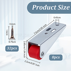 8 шт. оцинкованное железо и резиновое деревянное дверное опорное колесо&nbsp;FIND-OC0013-80A