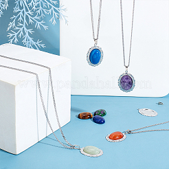 Набор для самостоятельного изготовления ожерелья с подвеской из натурального смешанного камня DIY-UN0003-11