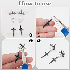 12 шт. латунные серьги-гвоздики&nbsp;KK-ME0002-61