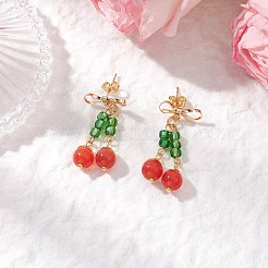 5 пара сережек-гвоздиков «кошачий глаз»&nbsp;EJEW-JE06495