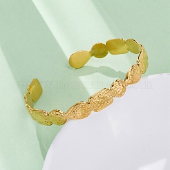 Браслеты-манжеты из нержавеющей стали 304 для женщин&nbsp;BJEW-F491-01G-02