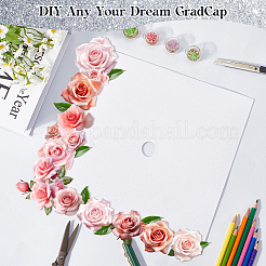 Квадратные наклейки на шапочку выпускника из блесток eva&nbsp;DIY-WH20053-05B