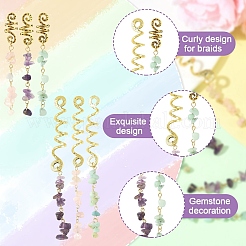 6 шт. 6 стиля заколок для волос с натуральным цветком амазонита&nbsp;OHAR-YW00002