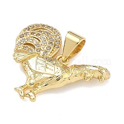 Латунные микропаве прозрачные подвески с фианитом&nbsp;KK-B170-24G