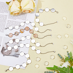 8 шт. браслеты из нержавеющей стали 304 с круглыми кабошонами&nbsp;BJEW-AB00019