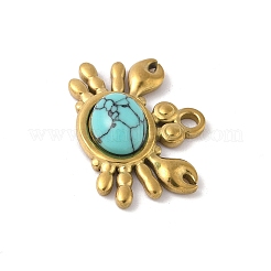 Подвески из синтетической бирюзы в виде морских животных&nbsp;LS-STAS-P408-10G-02