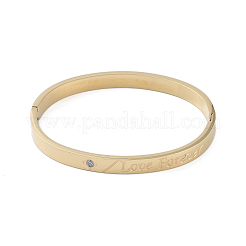 Браслеты на петлях с ионным покрытием (IP) из нержавеющей стали 304 с микропаве из прозрачного кубического циркония&nbsp;BJEW-P317-01G