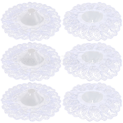 6 шт. пластиковый и кружевной воротник-букет манжеты&nbsp;DIY-SP0005-47