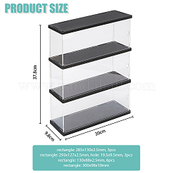 Одноуровневая прямоугольная прозрачная акриловая витрина для минифигурок&nbsp;ODIS-WH0099-08A