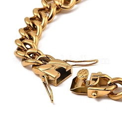 Ионное покрытие (ip) 304 нержавеющая сталь кубинский звено цепи браслет&nbsp;NJEW-D050-02H-G