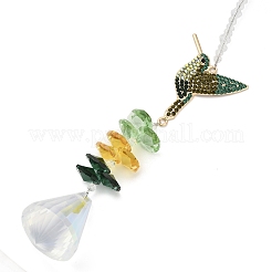 Хрустальные и сплавные стразы подвесные украшения из стальной проволоки&nbsp;HJEW-R050-01KCGP