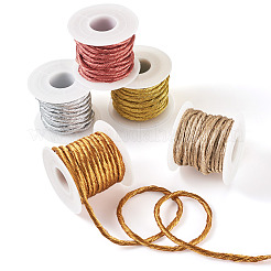 25 ярд двухцветного круглого полиэстерового шнура золотистого металлика&nbsp;OCOR-TA0002-58