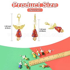 8 шт. подвесные украшения ручной работы в технике лэмпворк&nbsp;HJEW-FS00069