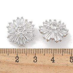 Стойка покрытие латунные микропаве прозрачные кубические циркониевые кнопки&nbsp;KK-K293-14P