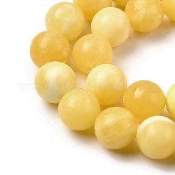 Нити бусин из натурального желтого нефрита&nbsp;G-A274-A01-12mm