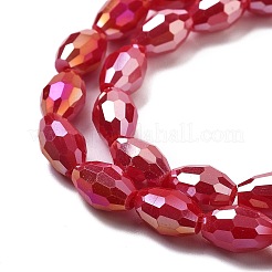 Стеклянные бусины с гальваническим покрытием &nbsp;EGLA-A037-P6x8mm-B05