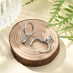 Серьги-кольца из нержавеющей стали 304 с микропаве из кубического циркония&nbsp;STAS-R004-07P-02