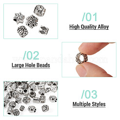 100шт 10 стиля европейские бусины из сплава в тибетском стиле&nbsp;FIND-PJ0001-36