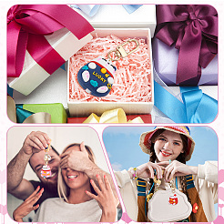 2 комплект из ПВХ мультяшных кукол-котов с подвесками-брелками&nbsp;HJEW-PH0001-49