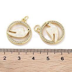 Латунные микропаве прозрачные подвески с фианитом&nbsp;KK-L213-024G-02