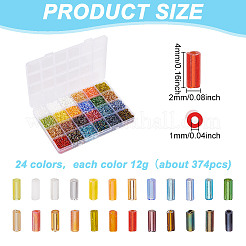 288 г наборы стеклянных бусин 24 стиля&nbsp;SEED-GO0001-08
