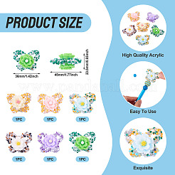 6 шт. 6-х цветные непрозрачные акриловые блестящие стразы&nbsp;MACR-TA0002-35