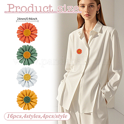 16 шт. броши из сплава 4 цветов&nbsp;JEWB-ME0001-33