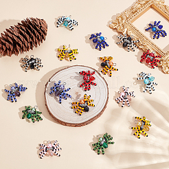 18шт 9 цвета стеклянные подвески&nbsp;PALLOY-WR00004