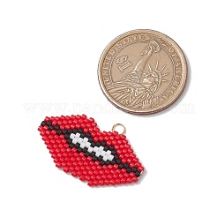 Подвески для губ из стеклянных бусин ручной работы&nbsp;PALLOY-CJ00136