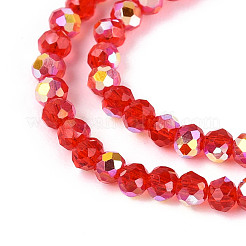 Нити из прозрачных стеклянных бусин-ронделей с цветным покрытием ab&nbsp;EGLA-T029-2mm-10G