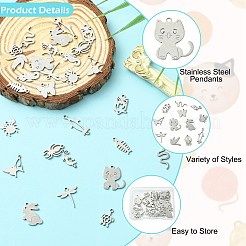 30 шт. 15 стиля подвески из нержавеющей стали 201&nbsp;STAS-CJ0003-18