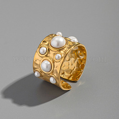 Кольца-манжеты женские из нержавеющей стали 304 с искусственным жемчугом&nbsp;WF0068