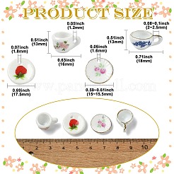 8шт 4 стиля фарфоровые бусины ручной работы&nbsp;PORC-CJ0001-20