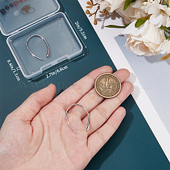 1 пара простых овальных серег-подвесок из стерлингового серебра с родиевым покрытием для женщин&nbsp;EJEW-BBC0001-36