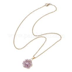 Кулон в виде цветка из натуральных смешанных драгоценных камней&nbsp;NJEW-MZ00142